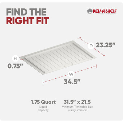 Rev-A-Shelf Under Sink Drip Tray for Sink Base Cabinets, Fits 33" - 36" - VMInnovations