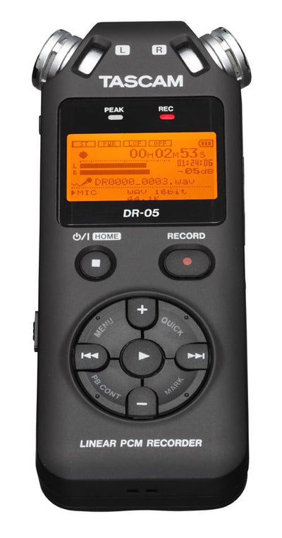 TASCAM DR-05 Linear PCM Handheld Portable Digital Audio Recorder (Open Box)