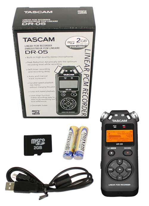 TASCAM DR-05 Linear PCM Handheld Portable Digital Audio Recorder (Open Box)