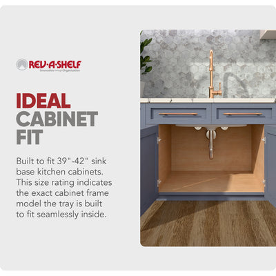 Rev-A-Shelf Under Sink Drip Tray for Sink Base Cabinets, Fits 39" - 42" - VMInnovations