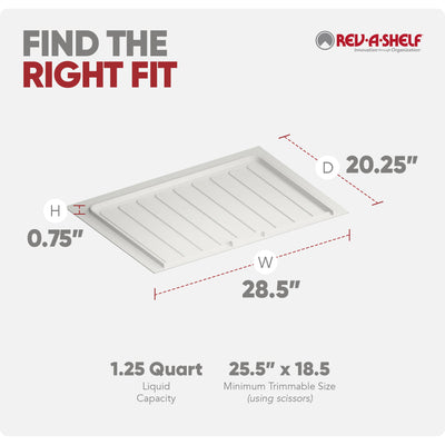 Rev-A-Shelf Under Sink Drip Tray for Vanity Base Cabinets, Fits 27" - 30" - VMInnovations