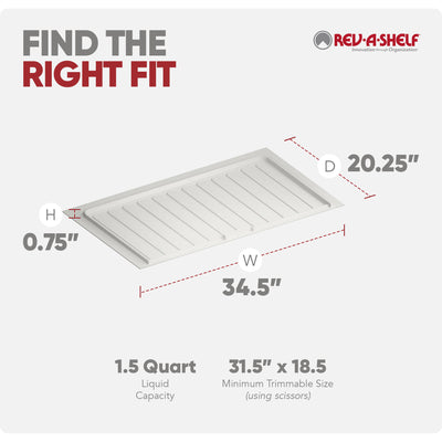 Rev-A-Shelf Under Sink Drip Tray for Vanity Base Cabinets, Fits 33" - 36" - VMInnovations