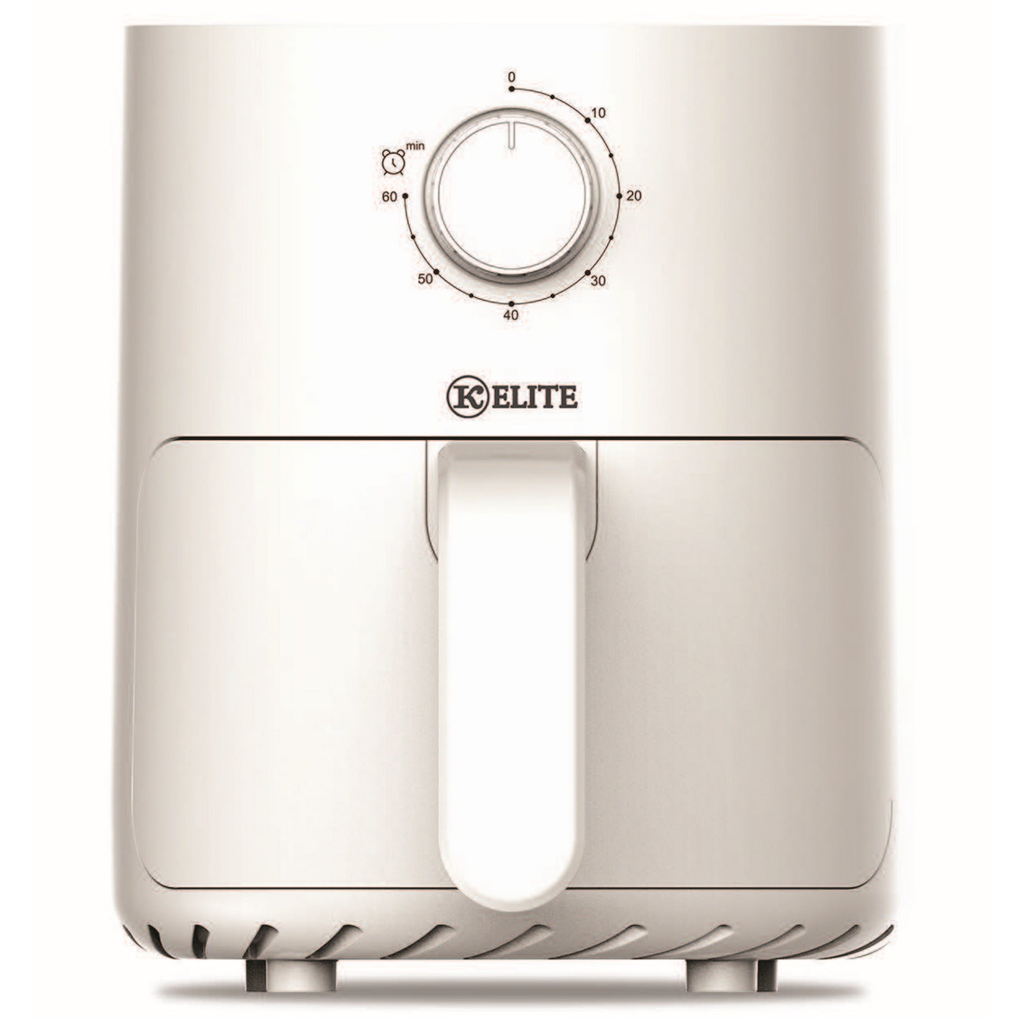 Kitchen Elite 2.2 Qt Compact Mechanical Air Fryer, Manual Knob Control, White (Open Box)