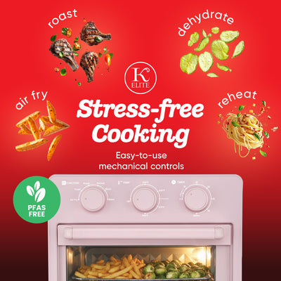 Kitchen Elite 16 Quart Mechanical Air Fryer Oven with Viewing Window, (Open Box)