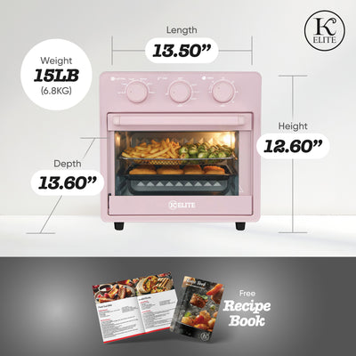 Kitchen Elite 16 Quart Mechanical Air Fryer Oven with Viewing Window, (Open Box)