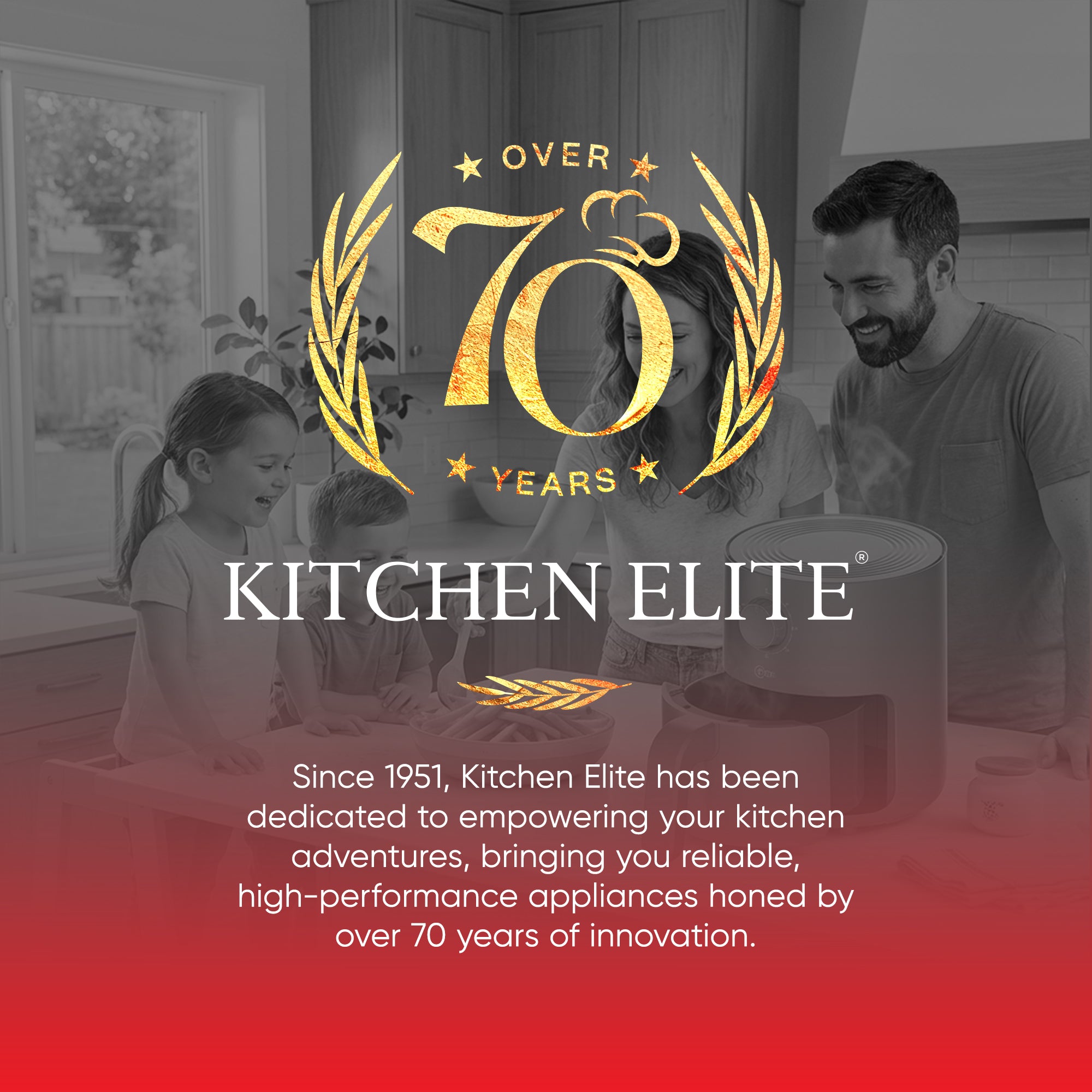 Kitchen Elite 16 Quart Mechanical Air Fryer Oven with Viewing Window, (Open Box)