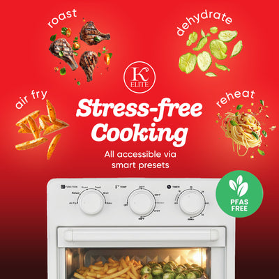 Kitchen Elite 16 Quart Mechanical Air Fryer Oven with Viewing Window, White (Used)
