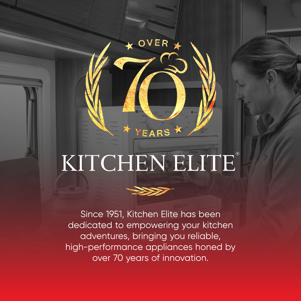 Kitchen Elite 16 Qt Mechanical Air Fryer Oven w Viewing Window, White (Open Box)