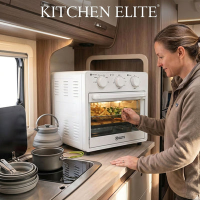 Kitchen Elite 16 Quart Mechanical Air Fryer Oven with Viewing Window, White (Used)
