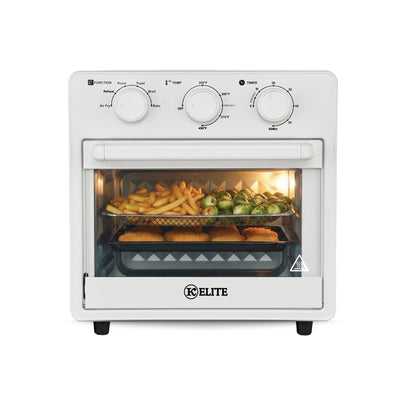 Kitchen Elite 16 Quart Mechanical Air Fryer Oven with Viewing Window, White (Used)