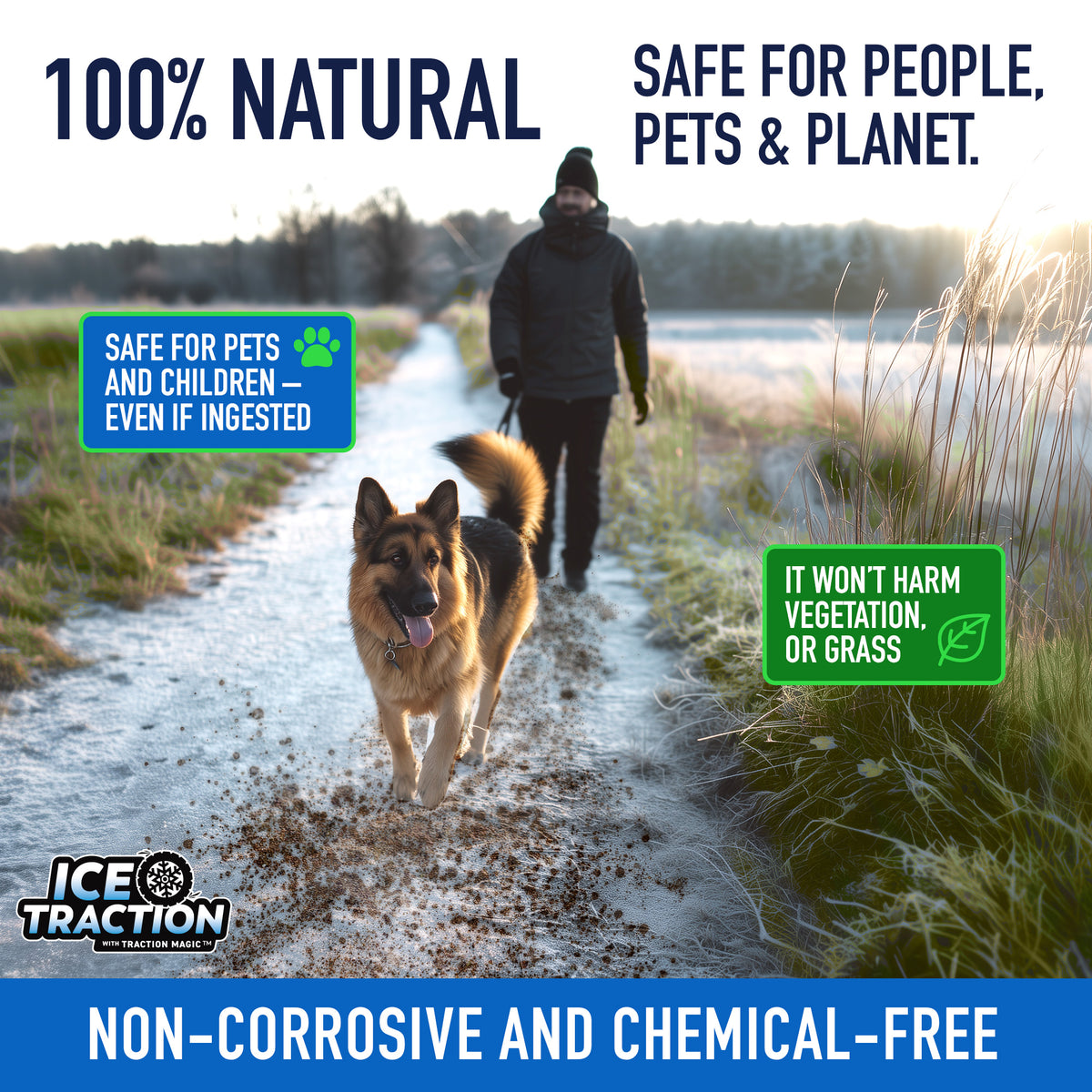 Ice Traction Instant Traction Granules with Pet Safe Specialized Mineral Blend