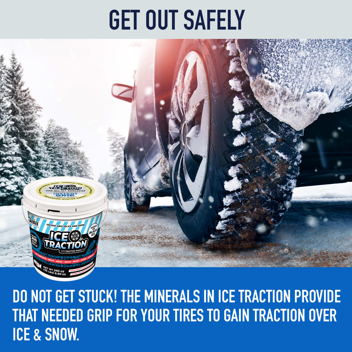 Ice Traction Instant Traction Granules with Pet Safe Specialized Mineral Blend
