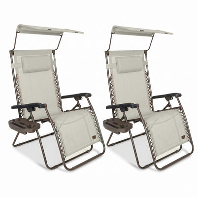 Bliss Hammocks 2 Pack 33" Wide XXL Zero Gravity Outdoor Lounge Chair with Canopy - VMInnovations