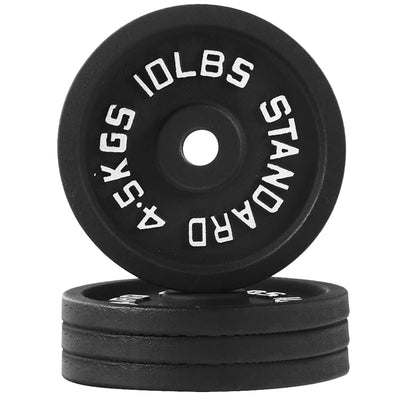 Fitvids Cast Iron Weight Plate, 4 Sets 10 lb Olympic Plate for Strength Training