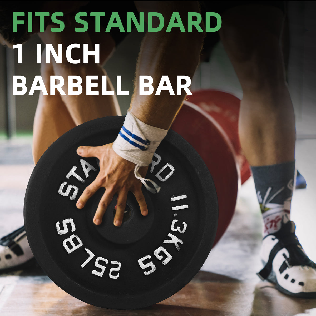 Fitvids 25 lb Cast Iron Grip Weight Plates, Olympic Plate for Strength Training