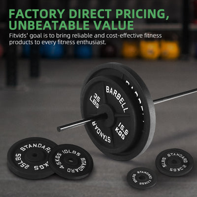Fitvids 25 lb Cast Iron Grip Weight Plates, Olympic Plate for Strength Training