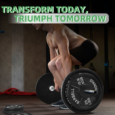 Fitvids 25 lb Cast Iron Grip Weight Plates, Olympic Plate for Strength Training