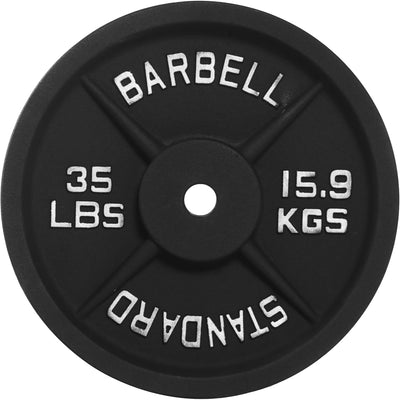 Fitvids 35 lb Cast Iron Grip Weight Plate, Olympic Plate for Strength Training