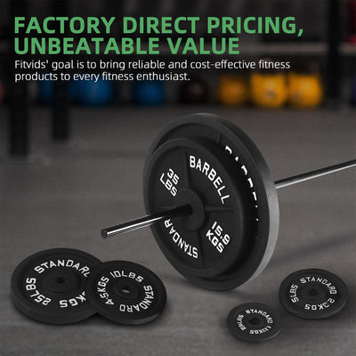 Fitvids 2.5, 5 &10 lb Cast Iron Grip Weight Plate Set, 3 Pairs of Olympic Plates