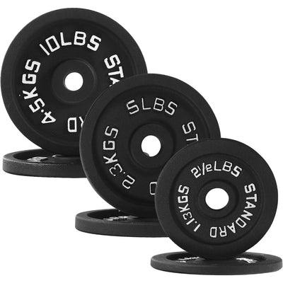 Fitvids 2.5, 5 &10 lb Cast Iron Grip Weight Plate Set, 3 Pairs of Olympic Plates