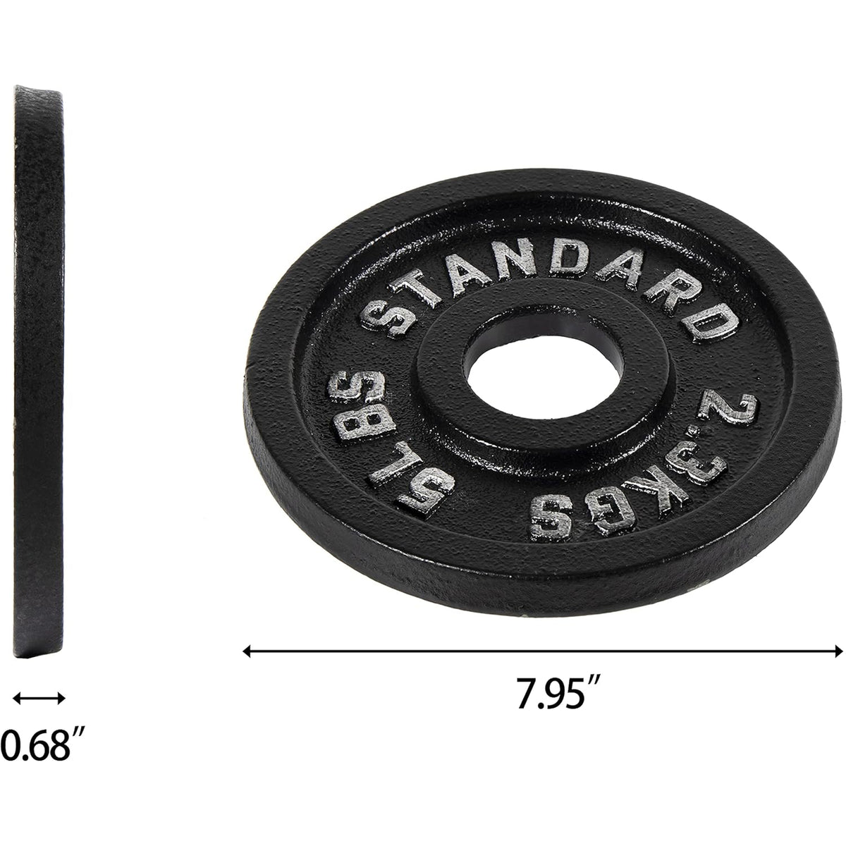 Fitvids 5 lb Cast Iron Grip Weight Plate, Olympic Plate for Strength Training