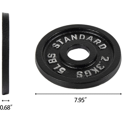 Fitvids 5 lb Cast Iron Grip Weight Plate, Olympic Plate for Strength Training