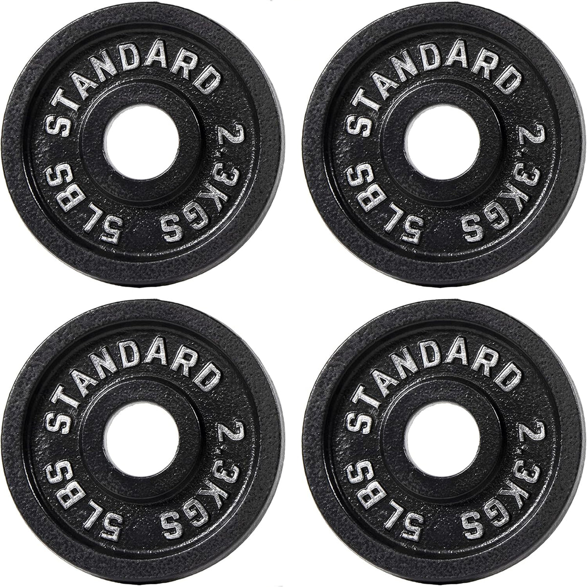 Fitvids 5 lb Cast Iron Grip Weight Plate, Olympic Plate for Strength Training