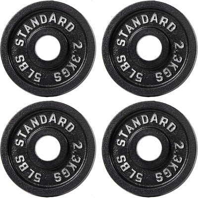 Fitvids 5 lb Cast Iron Grip Weight Plate, Olympic Plate for Strength Training