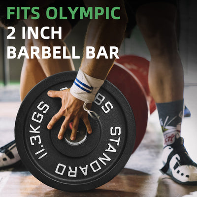 Fitvids 25 lb Cast Iron Grip Weight Plate, Olympic Plate for Strength Training