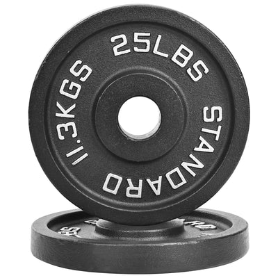 Fitvids 25 lb Cast Iron Grip Weight Plate, Olympic Plate for Strength Training