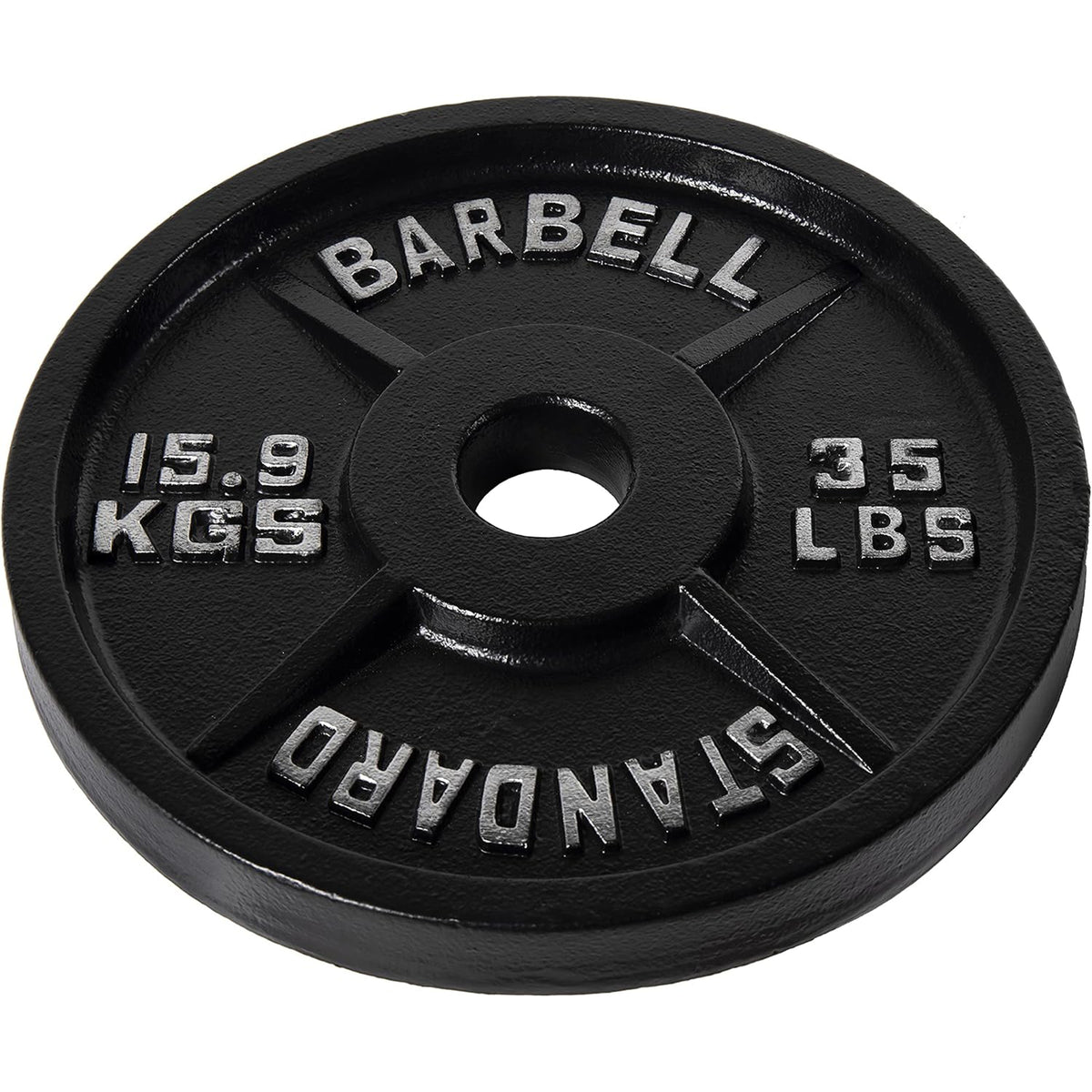 Fitvids 35 lb Cast Iron Grip Weight Plate, Olympic Plate for Strength Training