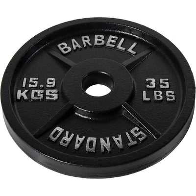 Fitvids 35 lb Cast Iron Grip Weight Plate, Olympic Plate for Strength Training