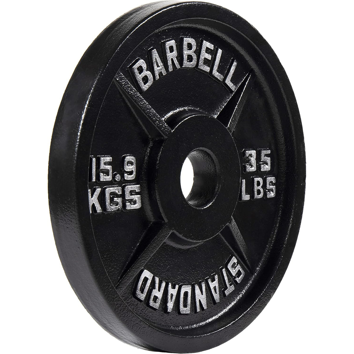 Fitvids 35 lb Cast Iron Grip Weight Plate, Olympic Plate for Strength Training