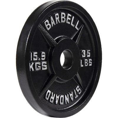 Fitvids 35 lb Cast Iron Grip Weight Plate, Olympic Plate for Strength Training