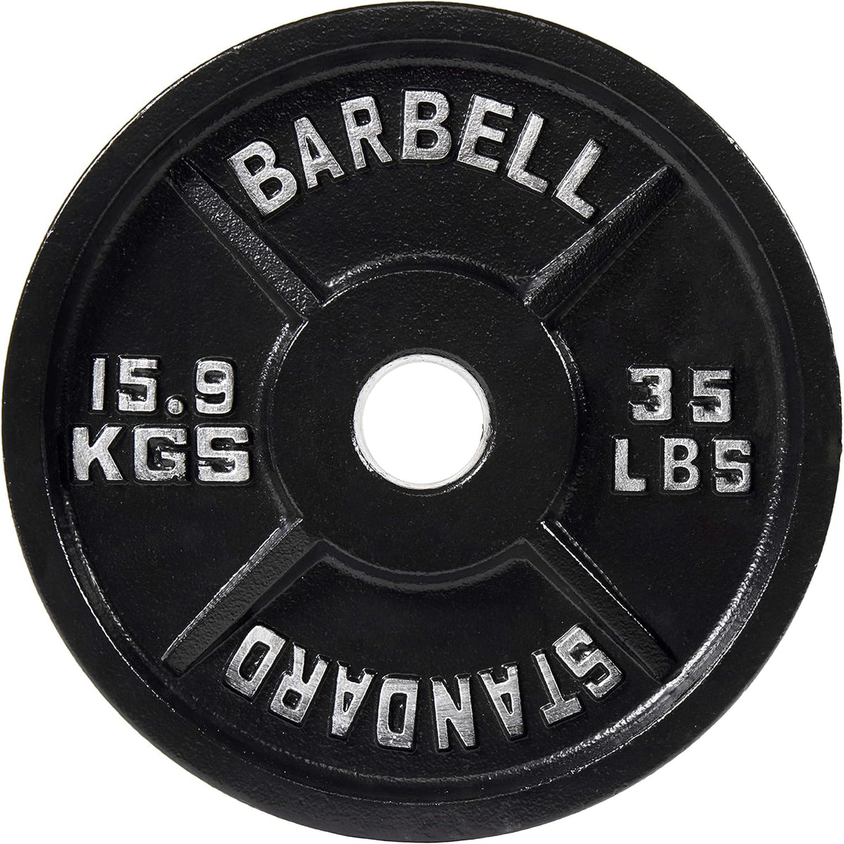 Fitvids 35 lb Cast Iron Grip Weight Plate, Olympic Plate for Strength Training