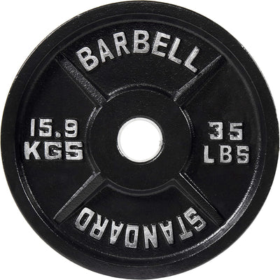 Fitvids 35 lb Cast Iron Grip Weight Plate, Olympic Plate for Strength Training