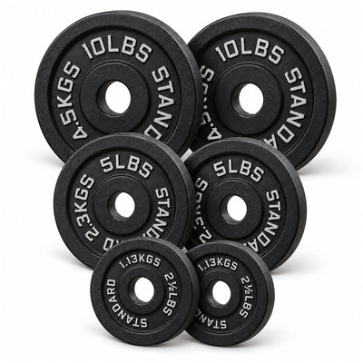 Fitvids 2.5, 5 &10 lb Cast Iron Grip Weight Plate Set, 3 Pairs of Olympic Plates