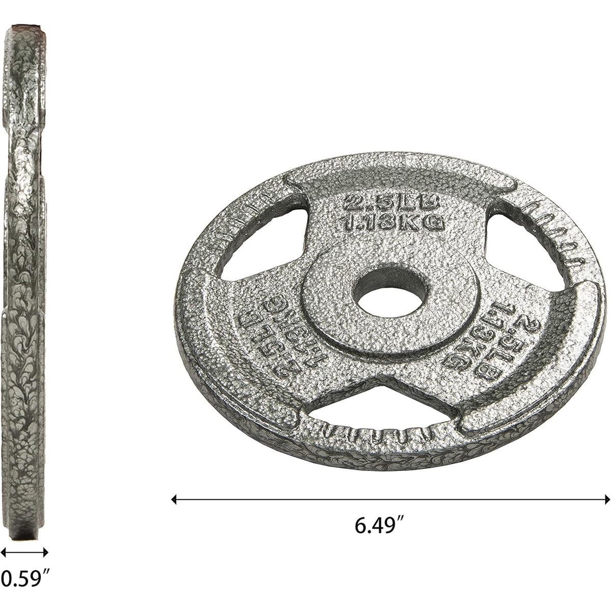 Fitvids 2.5 lb Cast Iron Grip Weight Plate, Set of 4 Olympic Plate for Home Gym