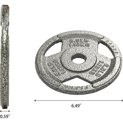 Fitvids 2.5 lb Cast Iron Grip Weight Plate, Set of 4 Olympic Plate for Home Gym