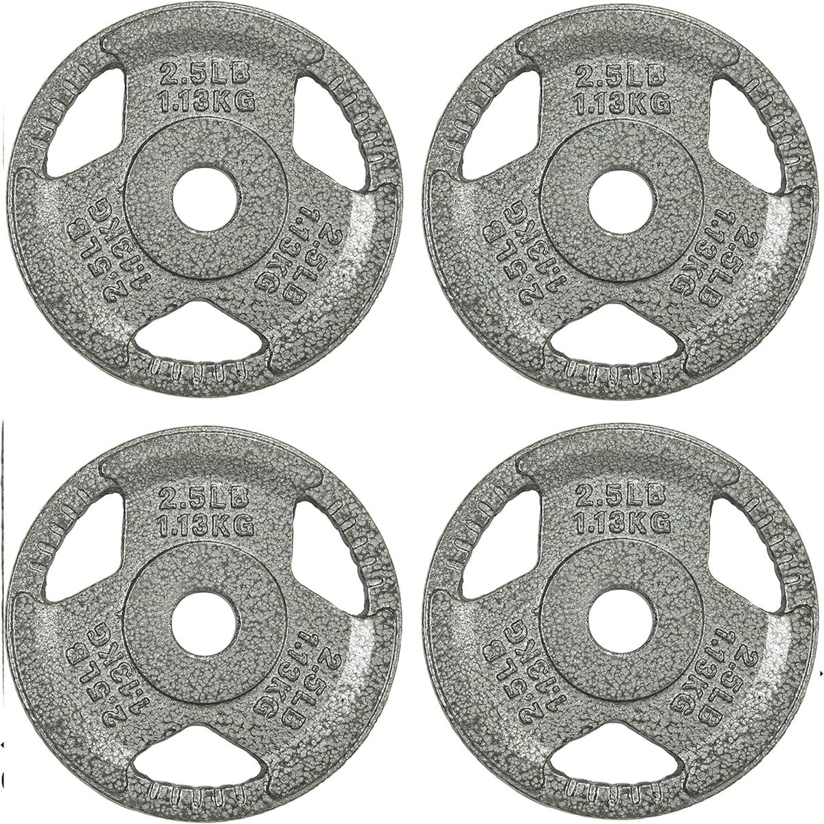 Fitvids 2.5 lb Cast Iron Grip Weight Plate, Set of 4 Olympic Plate for Home Gym
