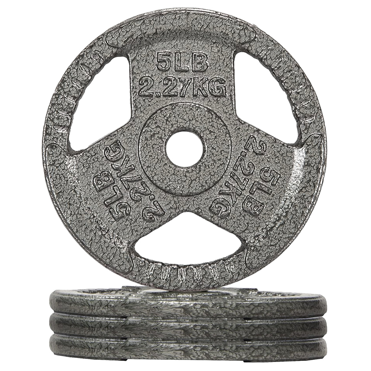 Fitvids 5 lb Cast Iron Grip Weight Plate, Set of 4 Olympic Plate for Home Gym