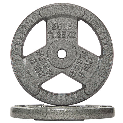 Fitvids 25 lb Cast Iron Grip Weight Plate, Olympic Plate for Strength Training