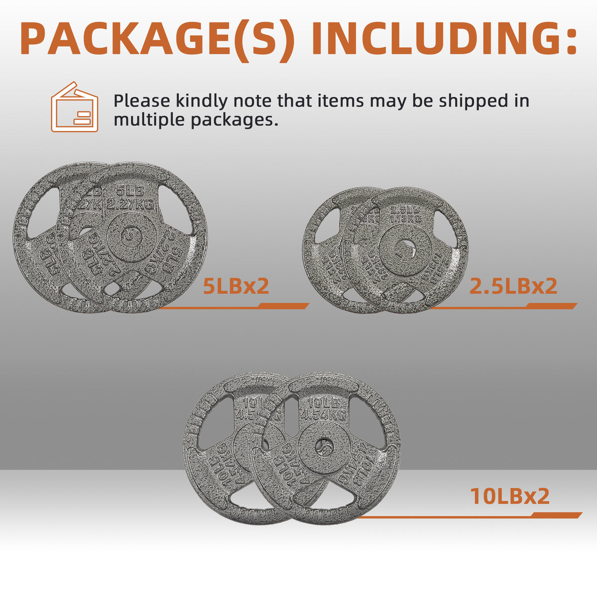 Fitvids 35 lb Cast Iron Grip Weight Plate, Olympic Plate for Strength Training