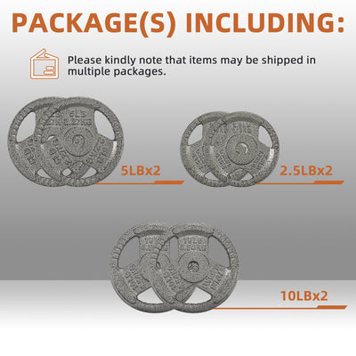 Fitvids 35 lb Cast Iron Grip Weight Plate, Olympic Plate for Strength Training