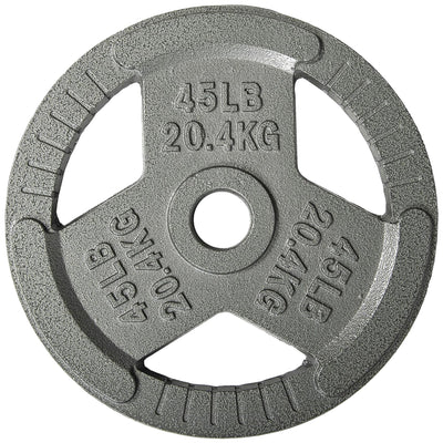 Fitvids 45 lb Cast Iron Grip Weight Plate, Olympic Plate for Strength Training