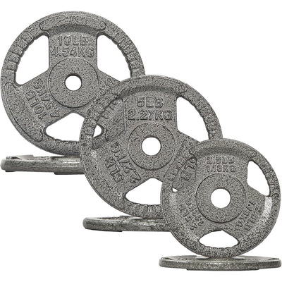 Fitvids 2.5, 5 &10 lb Cast Iron Grip Weight Plate Set, 3 Pairs of Olympic Plates