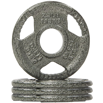 Fitvids 2.5 lb Cast Iron Grip Weight Plate, Set of 4 Olympic Plate for Home Gym