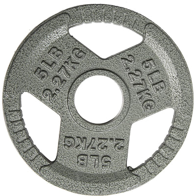 Fitvids 5 lb Cast Iron Grip Weight Plate, Olympic Plate for Strength Training