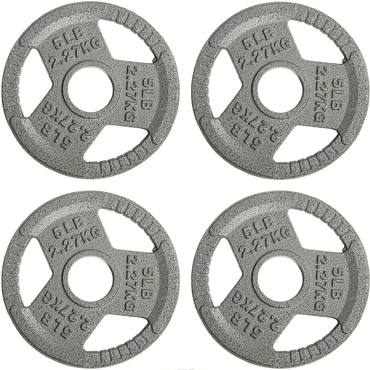 Fitvids 5 lb Cast Iron Grip Weight Plate, Olympic Plate for Strength Training