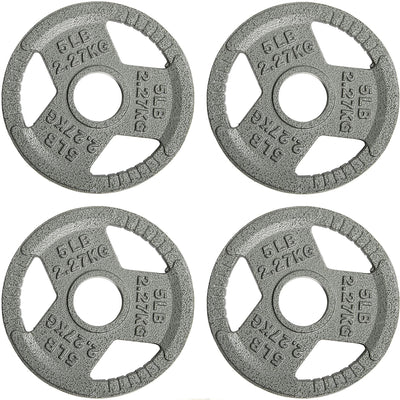 Fitvids 5 lb Cast Iron Grip Weight Plate, Olympic Plate for Strength Training